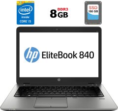 Ультрабук Б-клас HP EliteBook 840 G1 / 14" (1600x900) TN / Intel Core i5-4300U (2 (4) ядра по 1.9 - 2.9 GHz) / 8 GB DDR3 / 180 GB SSD / Intel HD Graphics 4400 / WebCam / Fingerprint / DisplayPort