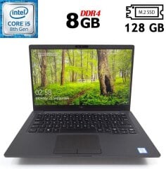 Ультрабук Dell Latitude 7400 / 14" (1920x1080) IPS / Intel Core i5-8265U (4 (8) ядра по 1.6 - 3.9 GHz) / 8 GB DDR4 / 128 GB SSD M.2 / Intel UHD Graphics 620 / WebCam