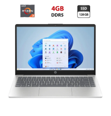 Ультрабук HP 14-em033nr / 14" (1366x768) TN / AMD Ryzen 3 7320U (4 (8) ядра по 2.4 - 4.1 GHz) / 4 GB DDR5 / 128 GB SSD M.2 / AMD Radeon 610M Graphics / WebCam / Windows 11