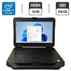 Захищений ноутбук Dell Latitude 5414 Rugged / 14" (1366x768) TN / Intel Core i7-6600U (2 (4) ядра по 2.6 - 3.4 GHz) / 16 GB DDR4 / 256 GB SSD / Intel HD Graphics 520 / Fingerprint