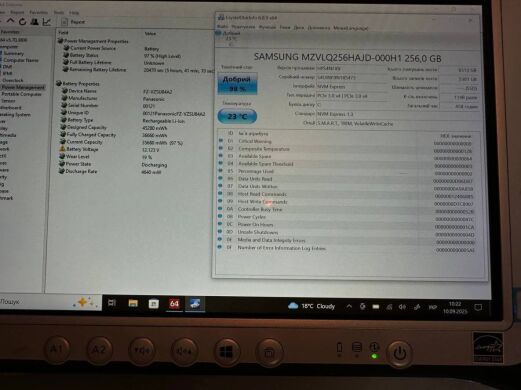 Захищений планшет Panasonic Toughpad FZ-G1 / 10.1" (1920x1200) IPS Touch / Intel Core i5-7300U (2 (4) ядра по 2.6 - 3.5 GHz) / 8 GB DDR3 / 256 GB SSD / Intel HD Graphics 620 / WebCam / Win 11 Pro