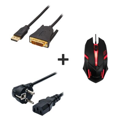 Новая игровая мышка + Кабель питания + Кабель DVI + Переходник DisplayPort