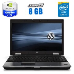 Ноутбук HP EliteBook 8540w / 15.6" (1600x900) TN / Intel Core i7-640M (2 (4) ядра по 2.8 - 3.46 GHz) / 8 GB DDR3 / 500 GB HDD / nVidia Quadro FX 880M, 1 GB GDDR3, 128-bit / WebCam / DVD-RW 