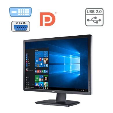 Монітор Dell U2412M / 24" (1920x1200) IPS / DP, DVI, VGA, USB / Кабель живлення Монітор Dell U2412M / 24" (1920x1200) IPS / DP, DVI, VGA, USB / Кабель живлення