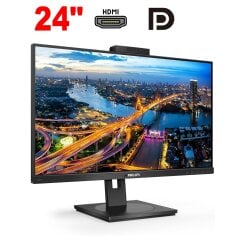 Монитор Philips 242B1 / 24" (1920x1200) IPS / 1x HDMI, 1x DP, 1x DVI, 1x VGA, 4x USB 3.0, 1x USB Type-B, 2x Audio / 2x 2W / VESA 100x100 / Pivot