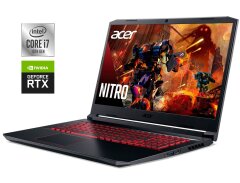 Игровой ноутбук Acer Nitro 5 AN517-52 / 17.3" (1920x1080) IPS / Intel Core i7-10750H (6 (12) ядер по 2.6 - 5.0 GHz) / 16 GB DDR4 / 1000 GB SSD M.2 / nVidia GeForce RTX 2060, 6 GB GDDR6, 192-bit / WebCam / Win 11 Home