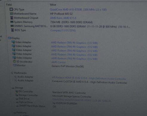 Ноутбук HP ProBook 645 G2 / 14" (1366x768) TN / AMD A10-8700B (4 ядра по 1.8 - 3.2 GHz) / 16 GB DDR3 / 240 GB SSD / AMD Radeon R6 Graphics / WebCam / Windows 10 Pro Ноутбук HP ProBook 645 G2 / 14" (1366x768) TN / AMD A10-8700B (4 ядра по 1.8 - 3.2 GHz) / 16 GB DDR3 / 240 GB SSD / AMD Radeon R6 Graphics / WebCam / Windows 10 Pro