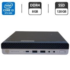 Неттоп HP ProDesk 600 G4 Desktop Mini USFF / Intel Core i3-8100T (4 ядра по 3.1 GHz) / 8 GB DDR4 / 120 GB SSD / Intel UHD Graphics 630 / Блок питания