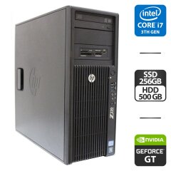 Рабочая станция HP Z220 Workstation Tower / Intel Core i7-3770K (4 (8) ядра по 3.5 - 3.9 GHz) / 16 GB DDR3 / 256 GB SSD + 500 GB HDD / nVidia GeForce GT 640, 2 GB GDDR3, 128-bit / DVD-ROM