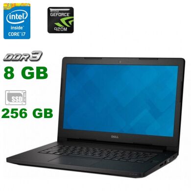 Ноутбук Б-клас Dell Latitude E3470 / 14" (1366x768) TN / Intel Core i7-6500U (2 (4) ядра по 2.5 - 3.1 GHz) / 8 GB DDR3 / 256 GB SSD / nVidia GeForce 920M, 2 GB DDR3, 64-bit / WebCam 