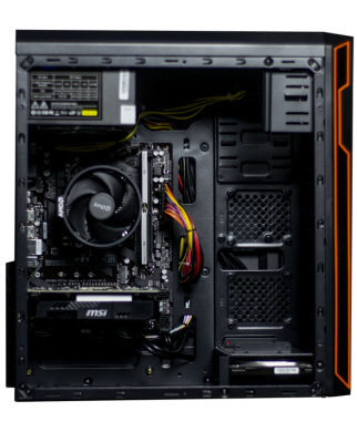 Frontier HAN SOLO orange MT / AMD Ryzen™ 5 1400 (4 (8) ядра по 3.2 - 3.4 GHz) / 8 GB DDR4 / 1000 GB HDD / nVidia GeForce GTX 1050 Ti (4 GB GDDR5 128 bit) / 500 W