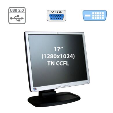 Монітор HP L1740 / 17" (1280x1024) TN CCFL / 1x DVI-I, 1x VGA, USB-Hub