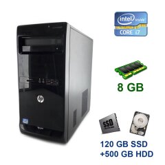 HP Pro 3500 Tower / Intel Core i7-3770 (4 (8) ядра по 3.4 - 3.9 GHz) / 8 GB DDR3 / 120 GB SSD+500 GB HDD