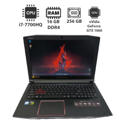 Игровой ноутбук Acer Predator Helios 300 G3-571 / 15.6" (1920x1080) IPS / Intel Core i7-7700HQ (4 (8) ядра по 2.8 - 3.8 GHz) / 16 GB DDR4 / 256 GB SSD + 500 GB HDD / nVidia GeForce GTX 1060, 6 GB GDDR5, 192-bit / WebCam