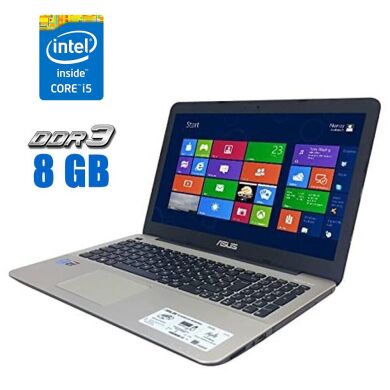 Игровой ноутбук Asus F555L / 15.6" (1366x768) TN / Intel Core i5-5200U (2 (4) ядра по 2.2 - 2.7 GHz) / 8 GB DDR3 / 500 GB HDD / AMD Radeon R5 M240, 2 GB GDDR3, 64-bit / WebCam / АКБ NEW
