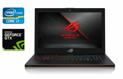 Игровой ноутбук Asus ROG GU501GM / 15.6" (1920x1080) IPS / Intel Core i7-8750H (6 (12) ядер по 2.2 - 4.1 GHz) / 32 GB DDR4 / 256 GB SSD + 1000 GB HDD / nVidia GeForce GTX 1060, 6 GB GDDR5, 192-bit / WebCam / Windows 10