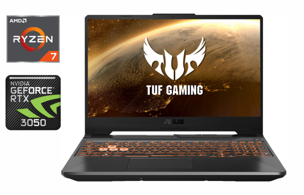 Игровой ноутбук Asus TUF 506QE / 15.6" (1920x1080) IPS / AMD Ryzen 7 5800H (8 (16) ядер по 3.2 - 4.4 GHz) / 16 GB DDR4 / 1000 GB SSD / nVidia GeForce RTX 3050 Ti, 4 GB GDDR6, 128-bit / WebCam / Windows 11