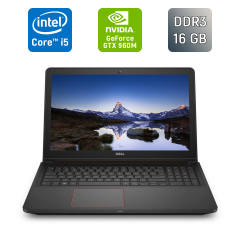 Ігровий ноутбук Б-клас Dell Inspiron 7559 / 15.6" (1920x1080) IPS / Intel Core i5-6300HQ (4 ядра по 2.3 - 3.2 GHz) / 16 GB DDR3 / 128 GB SSD + 1000 GB HDD / nVidia GeForce GTX 960M, 4 GB GDDR5, 128-bit / WebCam / HDMI