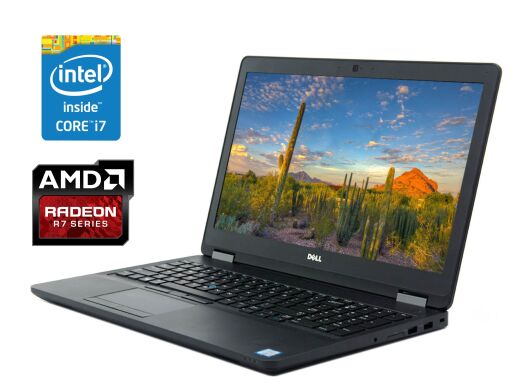 Ігровий ноутбук Dell Latitude E5570 / 15.6" (1366x768) TN / Intel Core i7-6820HQ (4 (8) ядра по 2.7 - 3.6 GHz) / 8 GB DDR4 / 240 GB SSD / AMD Radeon R7 M370, 2 GB GDDR5, 256-bit / WebCam / Win 10 Pro