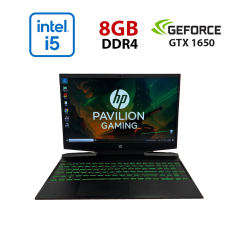Игровой ноутбук HP Pavilion Gaming 15-dk0056nr / 15.6" (1920x1080) IPS / Intel Core i5-9300H (4 (8) ядра по 2.4 - 4.1 GHz) / 8 GB DDR4 / 256 GB SSD / nVidia GeForce GTX 1650, 4 GB GDDR5, 128-bit / WebCam