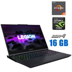 Ігровий ноутбук Lenovo Legion 5 15ACH6H / 15.6" (1920x1080) IPS / AMD Ryzen 5 5600H (6 (12) ядер по 3.3 - 4.2 GHz) / 16 GB DDR4 / 512 GB SSD / nVidia GeForce RTX 3060, 6 GB GDDR6, 192-bit / WebCam 