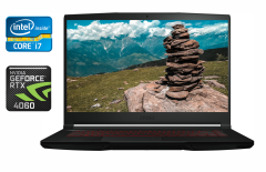 Ігровий ноутбук MSI GF63 12VF / 15.6" (1920x1080) IPS / Intel Core i7-12650H (10 (16) ядер по 3.5 - 4.7 GHz) / 32 GB DDR4 / 1000 GB SSD / nVidia GeForce RTX 4060, 8 GB GDDR6, 128-bit / WebCam / Windows 11