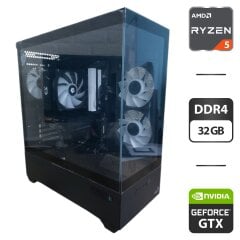 Игровой ПК AeroCool P500D Digi ARGB Tower / AMD Ryzen 5 3600 (6 (12) ядер по 3.6 - 4.2 GHz) / 32 GB DDR4 / 250 GB SSD M.2 + 1000 GB SSD / nVidia GeForce GTX 1660 Super, 6 GB GDDR6, 192-bit / 500W