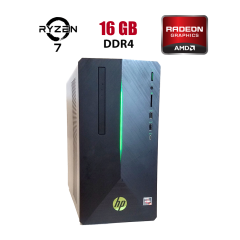Игровой ПК HP Pavilion 690-0067C Tower / AMD Ryzen 7 1700 (8 (16) ядра по 3.0 - 3.7 GHz) / 16 GB DDR4 / 256 GB SSD / AMD Radeon Pro W5500, 8 GB GDDR6, 128-bit / Win 10 Lic