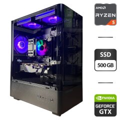 Игровой ПК ProLogix Lumi GM-01AB Tower / AMD Ryzen 5 1600 (6 (12) ядер по 3.2 - 3.6 GHz) / 16 GB DDR4 / 500 GB SSD / nVidia GeForce GTX 1660 Super, 6 GB GDDR6, 192-bit / 600W