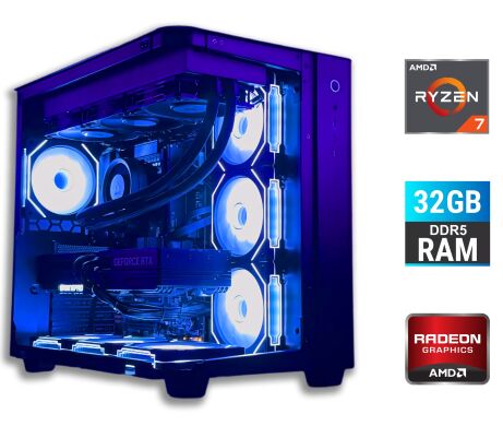 Игровой ПК Tower / AMD Ryzen 7 8700F (8 (16) ядер по 4.1 - 5.0 GHz) / 32 GB DDR5 / 1000 GB SSD / AMD Radeon RX 6900 XT, 16 GB GDDR6, 256-bit
