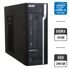 Компьютер Acer Veriton X2631G SFF / Intel Core i5-4590 (4 ядра по 3.3 - 3.7 GHz) / 16 GB DDR3 / 240 GB SSD / Intel HD Graphics 4600 / DVD-ROM