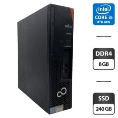 Компьютер Fujitsu Esprimo D538 E85 SFF / Intel Core i5-8400 (6 ядер по 2.8 - 4.0 GHz) / 8 GB DDR4 / 240 GB SSD / Intel UHD Graphics 630 / DVD-ROM