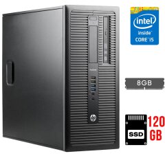 Компьютер HP ProDesk 600 G1 Tower / Intel Core i5-4570 (4 ядра по 3.2 - 3.6 GHz) / 8 GB DDR3 / 120 GB SSD / Intel HD Graphics 4600 / DVD-ROM / DisplayPort