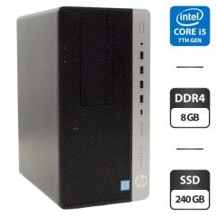Компьютер HP ProDesk 600 G3 Tower / Intel Core i5-7500 (4 ядра по 3.4 - 3.8 GHz) / 8 GB DDR4 / 240 GB SSD / Intel HD Graphics 630