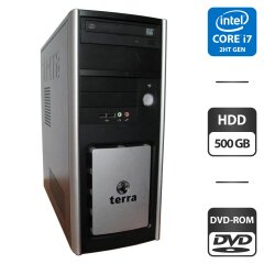 Комп'ютер Terra Tower / Intel Core i7-2600 (4 (8) ядра по 3.4 - 3.8 GHz) / 8 GB DDR3 / 500 GB HDD / Intel HD Graphics 2000 / DVD-ROM