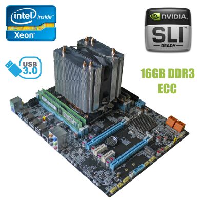 Материнська плата Е5-3.2S1 / socket LGA2011 з процесором Intel Xeon E5-2665 / 8(16) ядер по 2.4-3.1GHz / 20Mb cache і 16GB DDR3 ECC ОЗУ