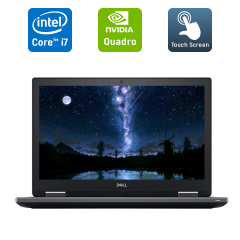Мобільна робоча станція Dell Precision 7530 / 15.6" (1920x1080) IPS Touch / Intel Core i7-8850H (6 (12) ядра по 2.6 - 4.3 GHz) / 16 GB DDR4 / 512 GB SSD / nVidia Quadro P1000, 4 GB GDDR5, 128-bit / WebCam / HDMI