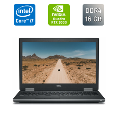 Мобільна робоча станція Dell Precision 7540 / 15.6" (1920x1080) IPS / Intel Core i7-9750H (6 (12) ядер по 2.6 - 4.5 GHz) / 16 GB DDR4 / 512 GB SSD / nVidia Quadro RTX 3000, 6 GB GDDR6, 192-bit / WebCam