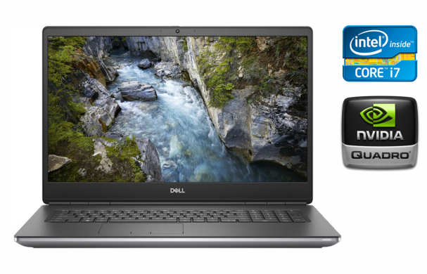 Мобільна робоча станція Dell Precision 7750 / 17.3" (1920x1080) IPS / Intel Core i7-10850H (6 (12) ядер по 2.7 - 5.1 GHz) / 32 GB DDR4 / 512 GB SSD / nVidia Quadro RTX 3000, 6 GB GDDR6, 192-bit / WebCam / HDMI