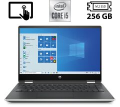 Ноутбук-трансформер Б-класс HP Pavilion x360 Convertible 14m-dh1 / 14" (1366x768) TN Touch / Intel Core i5-10210U (4 (8) ядра по 1.6 - 4.2 GHz) / 8 GB DDR4 / 256 GB SSD M.2 / Intel UHD Graphics / WebCam / HDMI