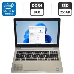 Ноутбук Б-класс Dell Inspiron 5570 / 15.6" (1920x1080) IPS / Intel Core i7-8550U (4 (8) ядра по 1.8 - 4.0 GHz) / 8 GB DDR4 / 256 GB SSD / Intel UHD Graphics 620 / WebCam