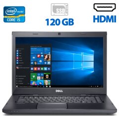 Ноутбук Б-клас Dell Vostro 3550 / 15.6" (1366x768) TN / Intel Core i5-2430M (2 (4) ядра по 2.4 - 3.0 GHz) / 4 GB DDR3 / 120 GB SSD / Intel HD Graphics 3000 / WebCam / DVD-ROM / HDMI