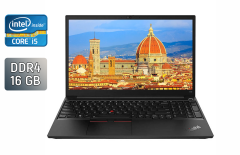 Ноутбук Б-класс Lenovo ThinkPad E15 / 15.6" (1920x1080) IPS / Intel Core i5-10210U (4 (8) ядра по 1.6 - 4.2 GHz) / 16 GB DDR4 / 256 GB SSD / Intel UHD Graphics / WebCam / HDMI