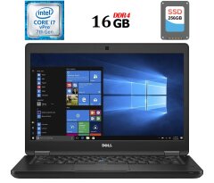 Ноутбук Dell Latitude 5480 / 14" (1920x1080) IPS / Intel Core i7-7600U (2 (4) ядра по 2.8 - 3.9 GHz) / 16 GB DDR4 / 256 GB SSD / Intel HD Graphics 620 / WebCam / Fingerprint / USB 3.1 / HDMI / Windows 10 ліцензія