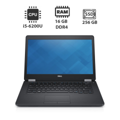 Ноутбук Dell Latitude E5470 / 14" (1366x768) TN / Intel Core i5-6200U (2 (4) ядра по 2.3 - 2.8 GHz) / 16 GB DDR4 / 256 GB SSD / Intel HD Graphics 520 / WebCam