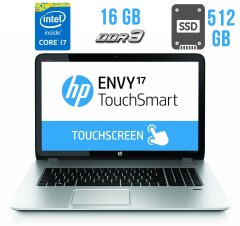 Ноутбук HP Envy TouchSmart 17-j173cl / 17.3" (1920x1080) TN Touch / Intel Core i7-4710MQ (4 (8) ядра по 2.5 - 3.3 GHz) / 16 GB DDR3 / 512 GB SSD / Intel HD Graphics 4600 / WebCam / HDMI