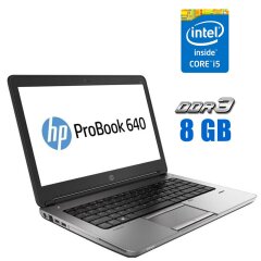 Ноутбук HP ProBook 640 G1 / 14" (1366x768) TN / Intel Core i5-4300M (2 (4) ядра по 2.6 - 3.3 GHz) / 8 GB DDR3 / 240 GB SSD / Intel HD Graphics 4600 / WebCam