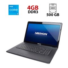 Ноутбук Medion Akoya E7214 / 17.3" (1600x900) TN / Intel Core i5-430M (2 (4) ядра по 2.26 - 2.53 GHz) / 4 GB DDR3 / 500 GB HDD / Intel HD Graphics / WebCam / АКБ не тримає