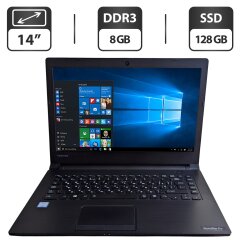Ноутбук Б-класс Toshiba Satellite Pro R40-C / 14" (1366x768) TN / Intel Core i5-6200U (2 (4) ядра по 2.3 - 2.8 GHz) / 8 GB DDR3 / 128 GB SSD / Intel HD Graphics 520 / WebCam