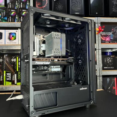 Збірка під замовлення: ігровий ПК Zalman i4 Black Tower / AMD Ryzen 7 5700X (8 (16) ядер по 3.4 - 4.6 GHz) / 16 GB DDR4 / 500 GB SSD M.2 + 2000 GB SSD M.2 / AMD Radeon RX 5700 XT, 8 GB GDDR6, 256-bit / 650W